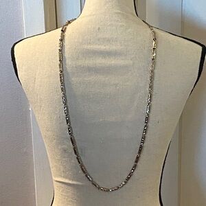 Vintage Silver Long Station Necklace
